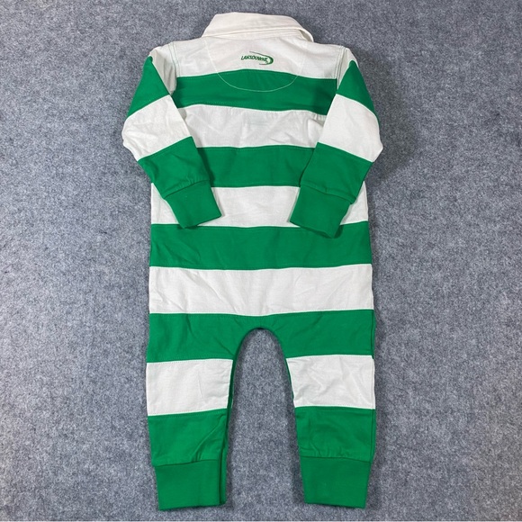 NWT Infant Boys Notre Dame Romper Green and White Striped Age 1-2, (12M-24M) - Picture 11 of 12